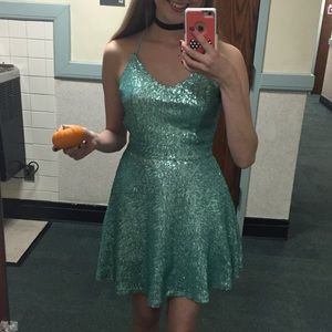 Sequin teal dress